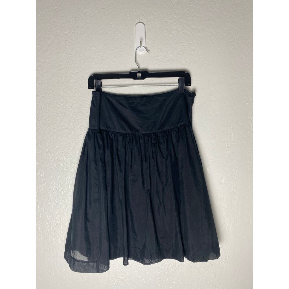 Gap Women's Black Cotton Silk Blend Layered‎ Skirt Side Zip Retro Y2K 2000s NWT